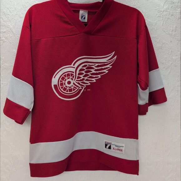 Detroit Red Wings NHL Vintage Logo 7 Jersey Mens XL ASO Ferris Bueller Hockey - Picture 2 of 8